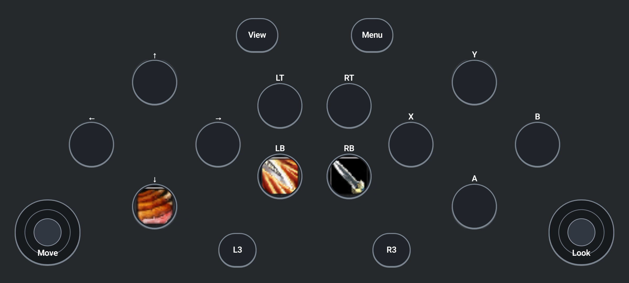 Thumble ConsolePort Warrior controller with Charge, Cleave, Bloodthirst, Whirlwind, Execute, Sunder Armor, Berserker Rage, Recklessness, target selection, and twin movement and camera sticks